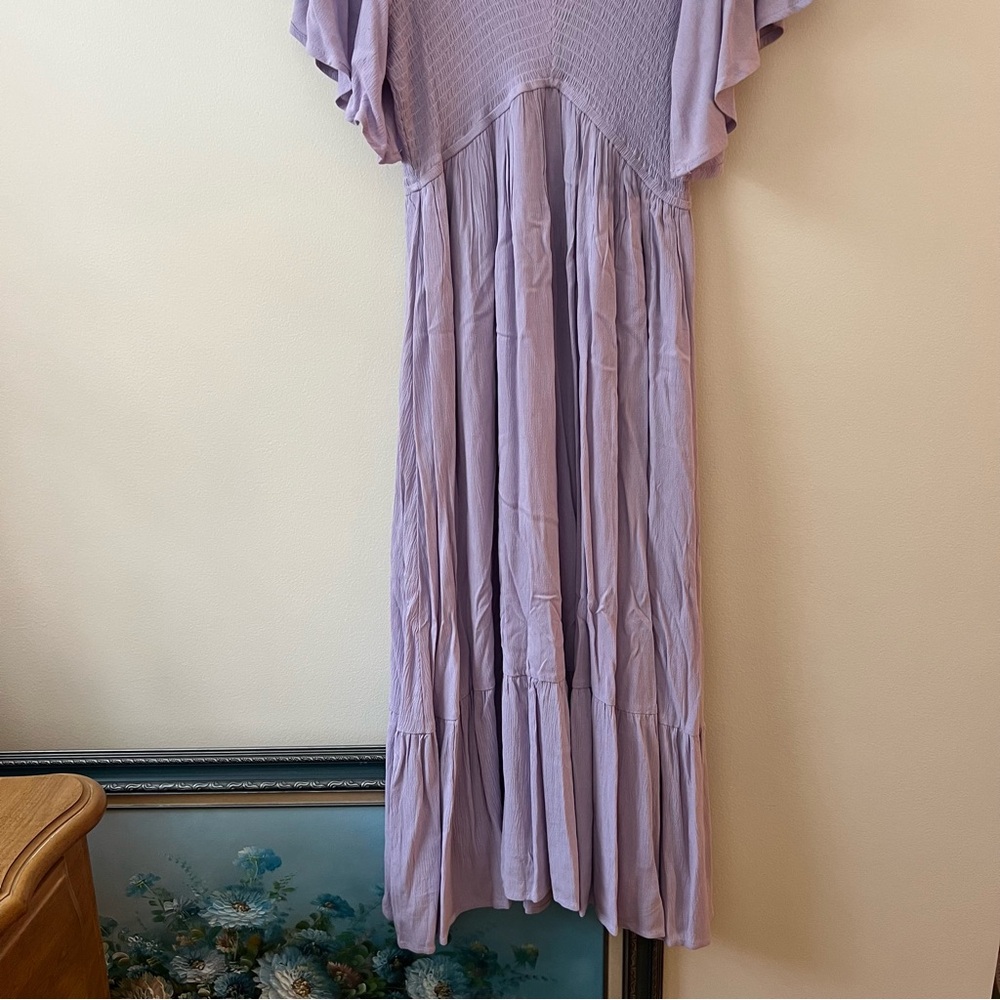 Lavender Smocked Ruffle Dress - Picture 4 of 7